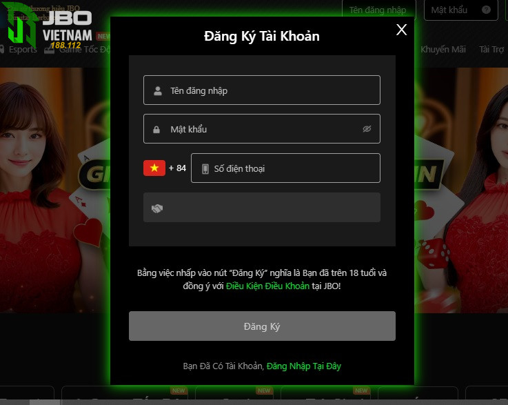 Huong dan cach tao tai khoan Jbo chi tiet