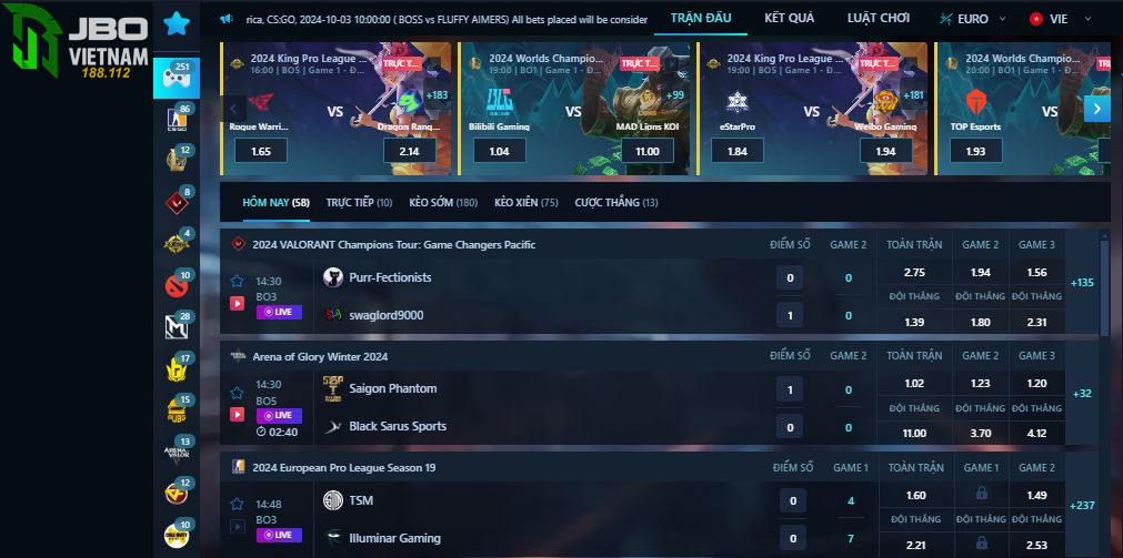 Mo ta ve sanh Esport TF JBO