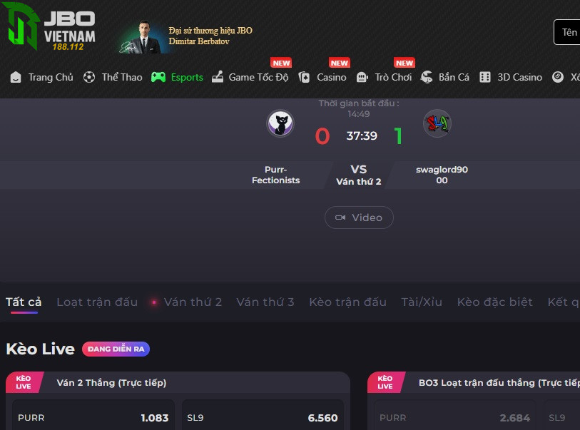 Tong quan ve sanh ca cuoc Esport JBO