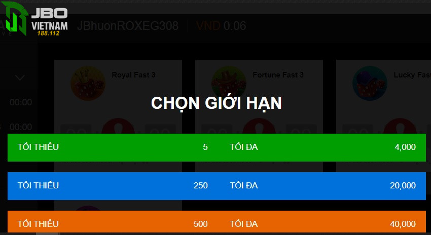 Cac hinh thuc dat cuoc tai Fast 3 JBO